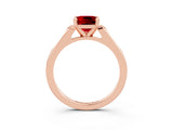 Rose gold Cushion Cut Cut Channel Set Solitaire Engagement Ring with Four-Prong Setting_3