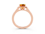 Rose gold Cushion Cut Cut Channel Set Solitaire Engagement Ring with Four-Prong Setting_3