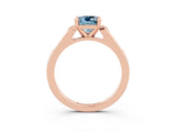 Rose gold Cushion Cut Cut Channel Set Solitaire Engagement Ring with Four-Prong Setting_3