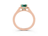 Rose gold Cushion Cut Cut Channel Set Solitaire Engagement Ring with Four-Prong Setting_3