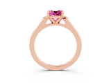 Rose gold Cushion Cut Cut Channel Set Solitaire Engagement Ring with Four-Prong Setting_3