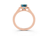 Rose gold Cushion Cut Cut Channel Set Solitaire Engagement Ring with Four-Prong Setting_3