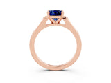 Rose gold Cushion Cut Cut Channel Set Solitaire Engagement Ring with Four-Prong Setting_3