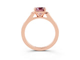 Rose gold Cushion Cut Cut Channel Set Solitaire Engagement Ring with Four-Prong Setting_3