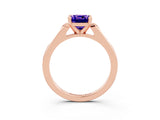 Rose gold Cushion Cut Cut Channel Set Solitaire Engagement Ring with Four-Prong Setting_3