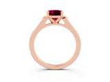 Rose gold Cushion Cut Cut Channel Set Solitaire Engagement Ring with Four-Prong Setting_3
