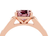 Rose gold Cushion Cut Cut Channel Set Solitaire Engagement Ring with Four-Prong Setting_4