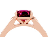 Rose gold Cushion Cut Cut Channel Set Solitaire Engagement Ring with Four-Prong Setting_4