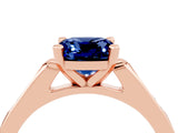 Rose gold Cushion Cut Cut Channel Set Solitaire Engagement Ring with Four-Prong Setting_4
