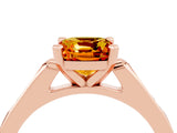Rose gold Cushion Cut Cut Channel Set Solitaire Engagement Ring with Four-Prong Setting_4