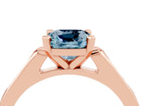Rose gold Cushion Cut Cut Channel Set Solitaire Engagement Ring with Four-Prong Setting_4