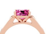 Rose gold Cushion Cut Cut Channel Set Solitaire Engagement Ring with Four-Prong Setting_4