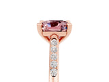 Rose gold Cushion Cut Cut Channel Set Solitaire Engagement Ring with Four-Prong Setting_5