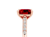 Rose gold Cushion Cut Cut Channel Set Solitaire Engagement Ring with Four-Prong Setting_5