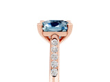 Rose gold Cushion Cut Cut Channel Set Solitaire Engagement Ring with Four-Prong Setting_5