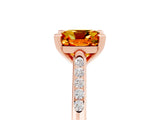 Rose gold Cushion Cut Cut Channel Set Solitaire Engagement Ring with Four-Prong Setting_5