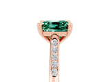Rose gold Cushion Cut Cut Channel Set Solitaire Engagement Ring with Four-Prong Setting_5