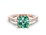 Rose gold Cushion Cut Cut Channel Set Solitaire Engagement Ring with Four-Prong Setting_6