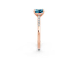 Rose gold Cushion Cut Cut Channel Set Solitaire Engagement Ring with Four-Prong Setting_9