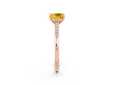 Rose gold Cushion Cut Cut Channel Set Solitaire Engagement Ring with Four-Prong Setting_9
