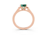 Rose gold Cushion Cut Cut Channel Set Solitaire Engagement Ring with Four-Prong Setting_9