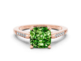 Rose gold Cushion Cut Cut Channel Set Solitaire Engagement Ring with Four-Prong Setting