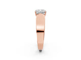 Rose gold Cushion Cut Cut Diamond Channel Set Solitaire Ring with Four-Prong Setting_5