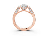 Rose gold Cushion Cut Cut Diamond Channel Set Solitaire Ring with Four-Prong Setting_6