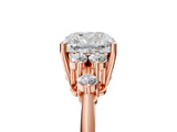 Rose gold Cushion Cut Cut Diamond Cluster Ring with Solitaire Band and Four-Prong Setting_20