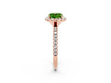 Rose gold Cushion Cut Cut Diamond Floral Halo Engagement Ring with Pavé Band and Prong Setting_2