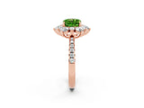Rose gold Cushion Cut Cut Diamond Floral Halo Pave Band with Prong Setting_2