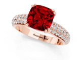 Rose gold Cushion Cut Cut Diamond Milgrain Marquise Band with Prong Setting_1