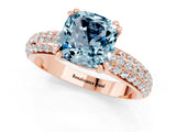 Rose gold Cushion Cut Cut Diamond Milgrain Marquise Band with Prong Setting_1