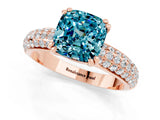 Rose gold Cushion Cut Cut Diamond Milgrain Marquise Band with Prong Setting_1
