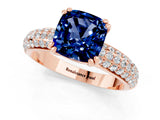 Rose gold Cushion Cut Cut Diamond Milgrain Marquise Band with Prong Setting_1