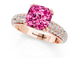 Rose gold Cushion Cut Cut Diamond Milgrain Marquise Band with Prong Setting_1