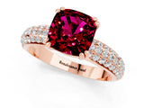 Rose gold Cushion Cut Cut Diamond Milgrain Marquise Band with Prong Setting_1