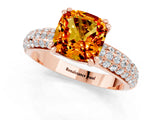 Rose gold Cushion Cut Cut Diamond Milgrain Marquise Band with Prong Setting_1
