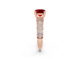 Rose gold Cushion Cut Cut Diamond Milgrain Marquise Band with Prong Setting_2
