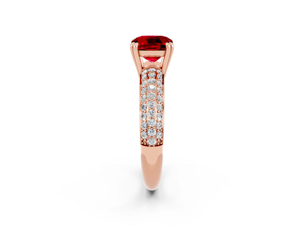 Rose gold Cushion Cut Cut Diamond Milgrain Marquise Band with Prong Setting