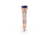 Rose gold Cushion Cut Cut Diamond Milgrain Marquise Band with Prong Setting_2