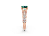 Rose gold Cushion Cut Cut Diamond Milgrain Marquise Band with Prong Setting_2