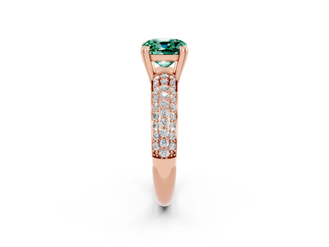 Rose gold Cushion Cut Cut Diamond Milgrain Marquise Band with Prong Setting_2