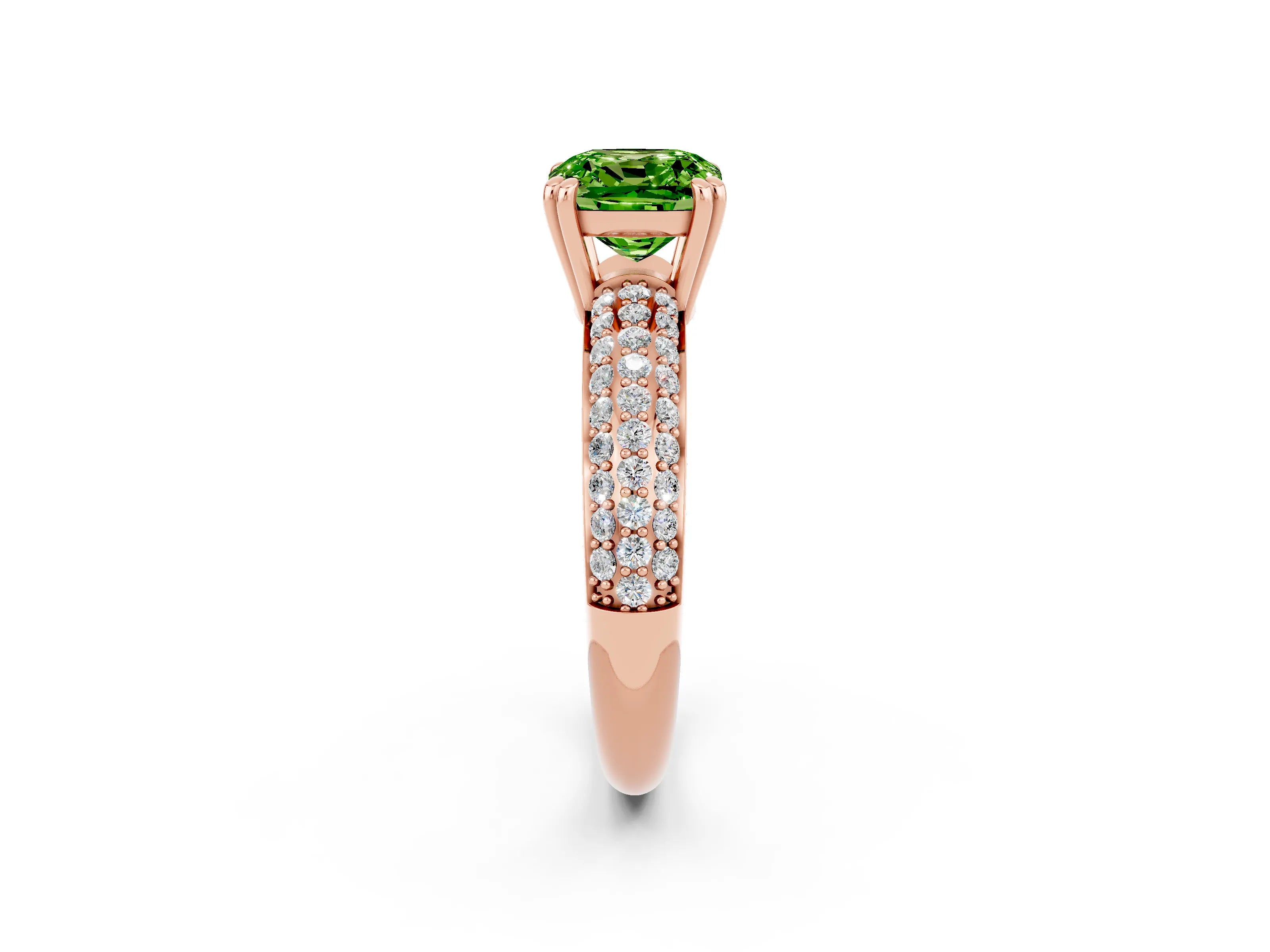 Rose gold Cushion Cut Cut Diamond Milgrain Marquise Band with Prong Setting_2