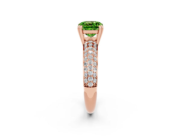 Rose gold Cushion Cut Cut Diamond Milgrain Marquise Band with Prong Setting