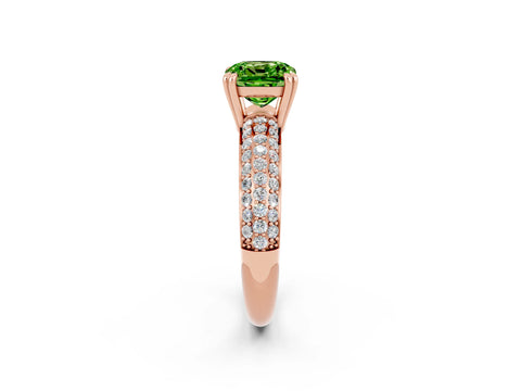 Rose gold Cushion Cut Cut Diamond Milgrain Marquise Band with Prong Setting_2