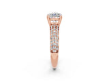 Rose gold Cushion Cut Cut Diamond Milgrain Marquise Band with Prong Setting_2