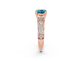 Rose gold Cushion Cut Cut Diamond Milgrain Marquise Band with Prong Setting_2