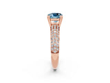 Rose gold Cushion Cut Cut Diamond Milgrain Marquise Band with Prong Setting_2