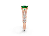 Rose gold Cushion Cut Cut Diamond Milgrain Marquise Band with Prong Setting_2